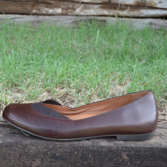 Nurture Leather Ballet Flats Comfort Slip Ons Flats Brown Arch Support 8 M - Picture 4 of 10